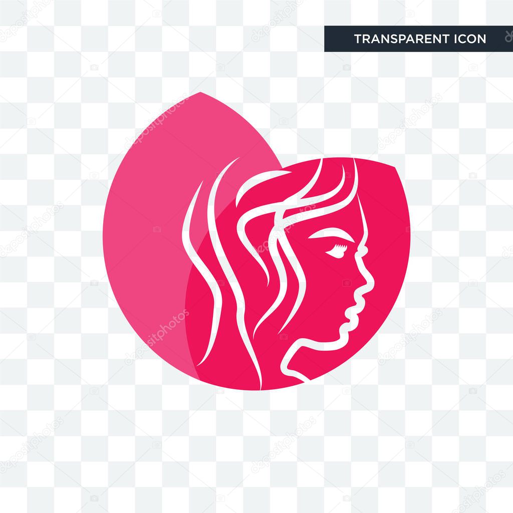 Beauty parlor vector icon isolated on transparent background, beauty parlor logo concept