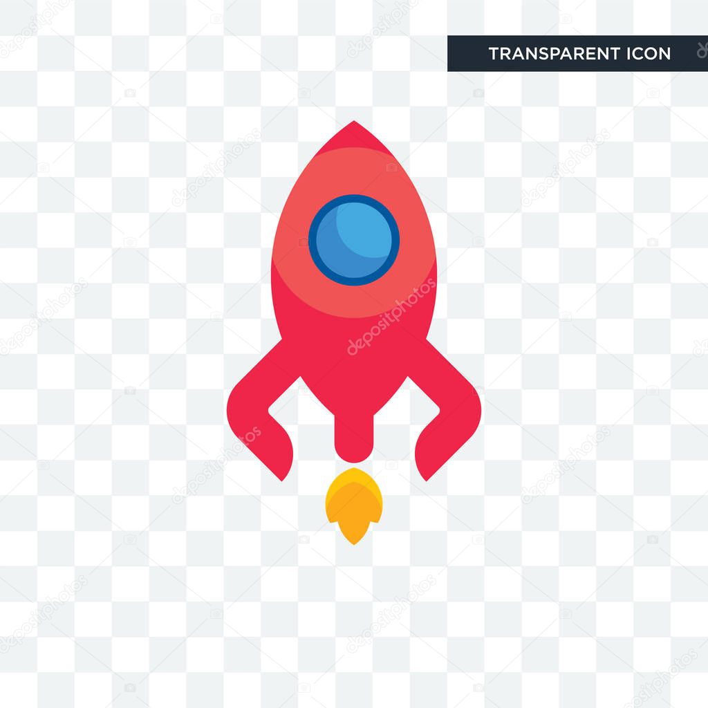 rocketship vector icon isolated on transparent background, rocke
