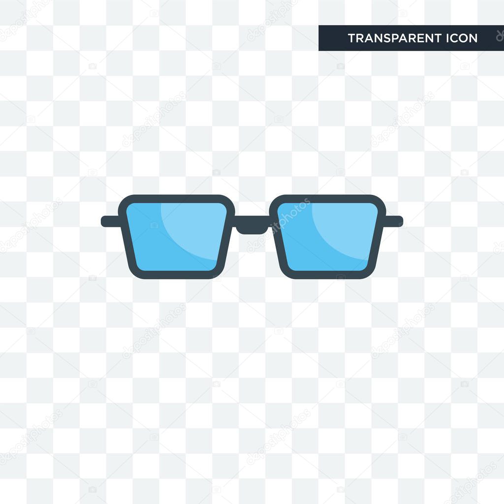 Glasses vector icon isolated on transparent background, Glasses logo concept