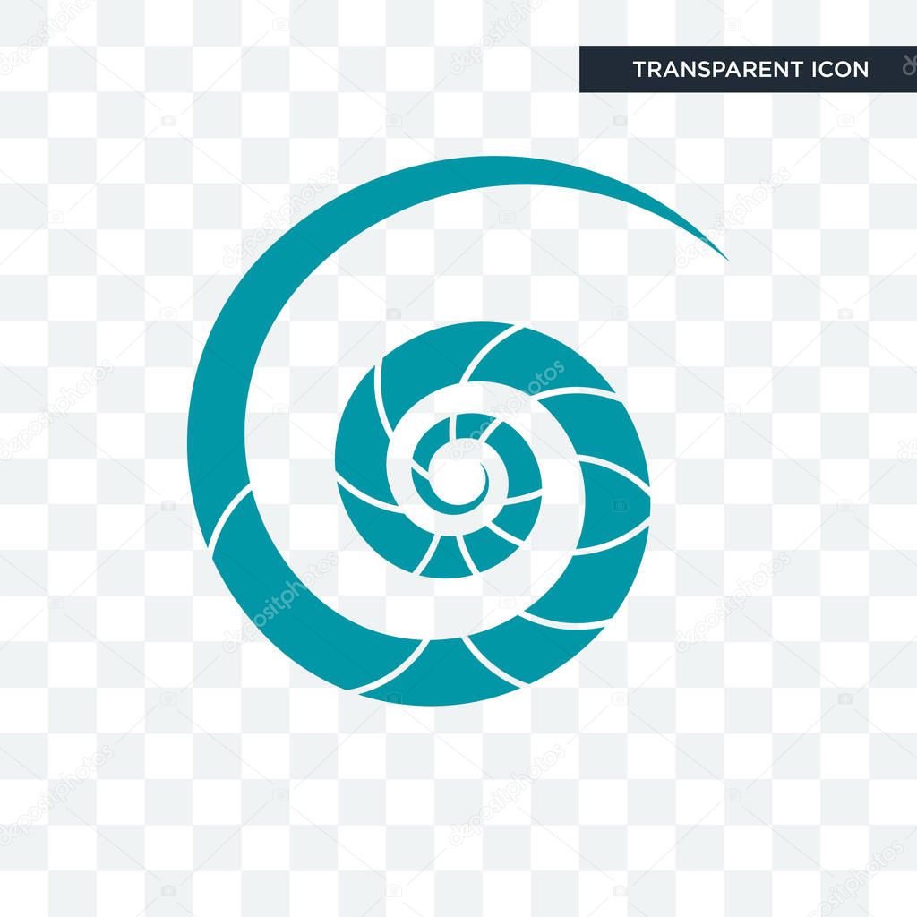 nautilus shell vector icon isolated on transparent background, n