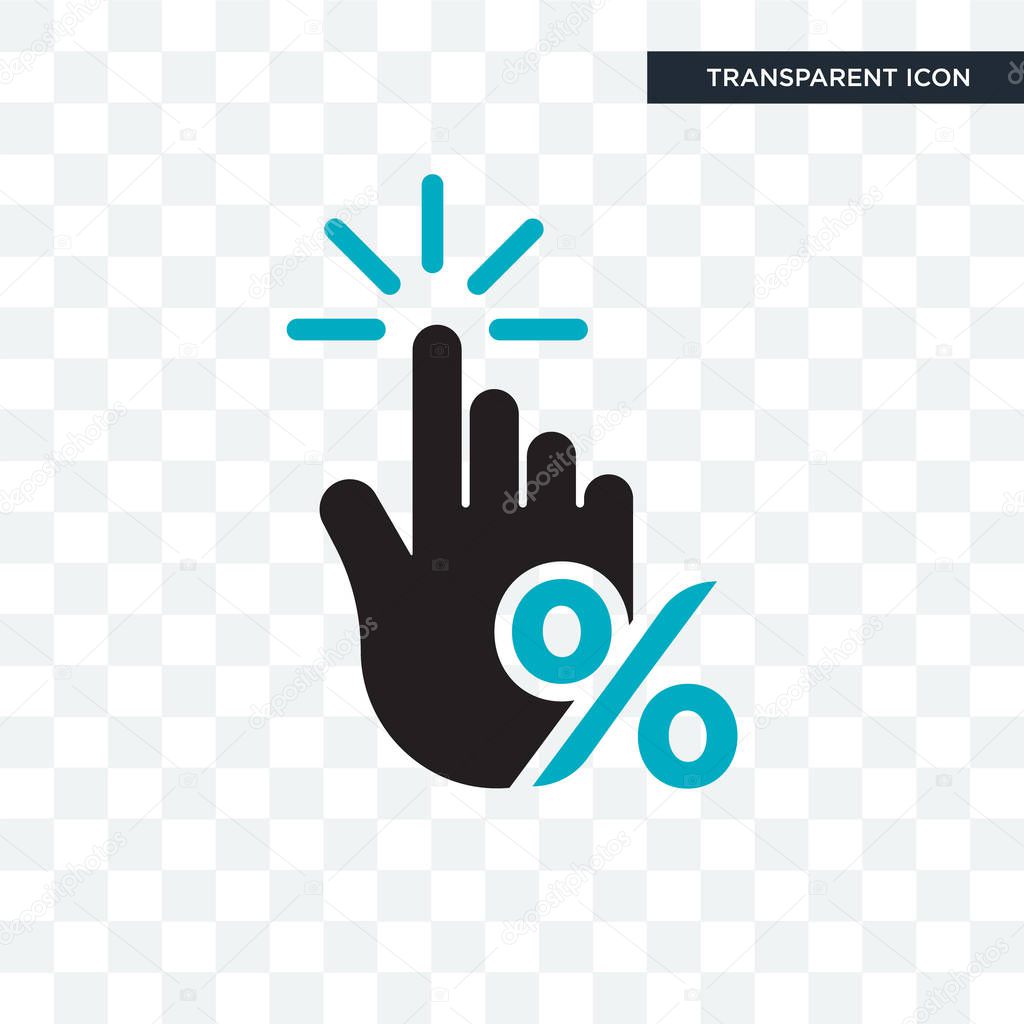 Click through rate vector icon isolated on transparent backgroun