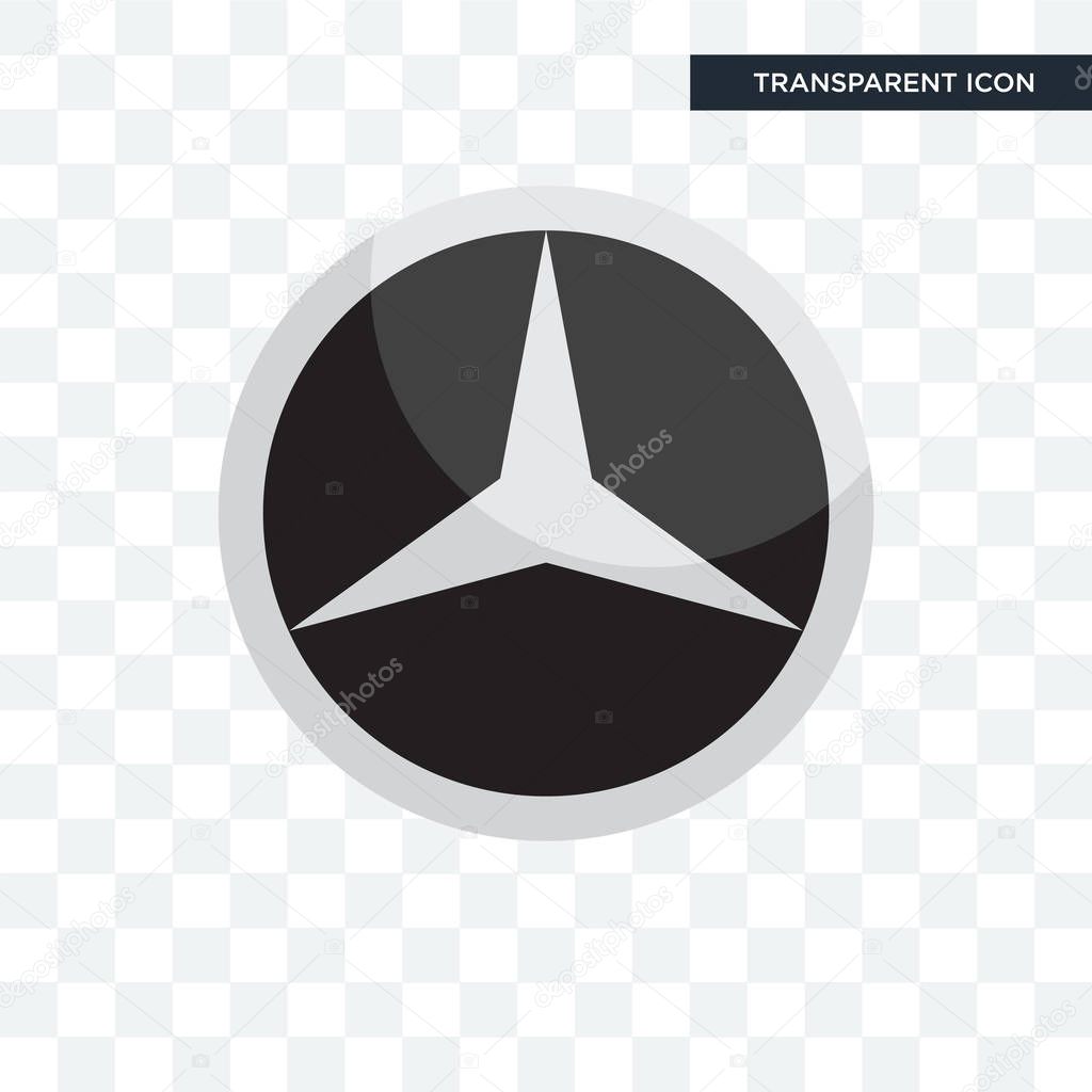 Mercedes vector icon isolated on transparent background, mercedes logo concept