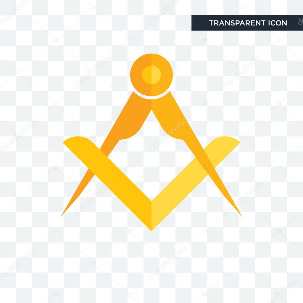 Masonic vector icon isolated on transparent background, masonic logo concept