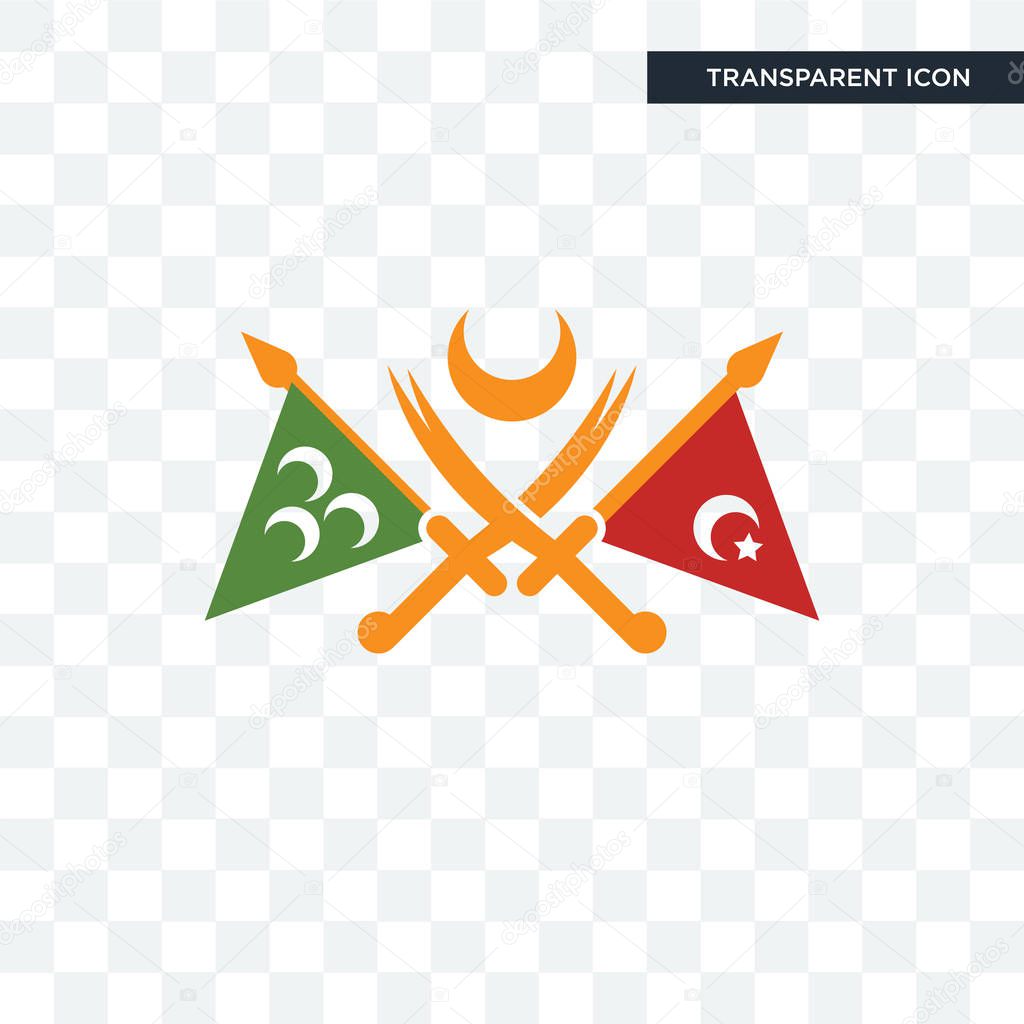 Ottoman empire vector icon isolated on transparent background, ottoman empire logo concept