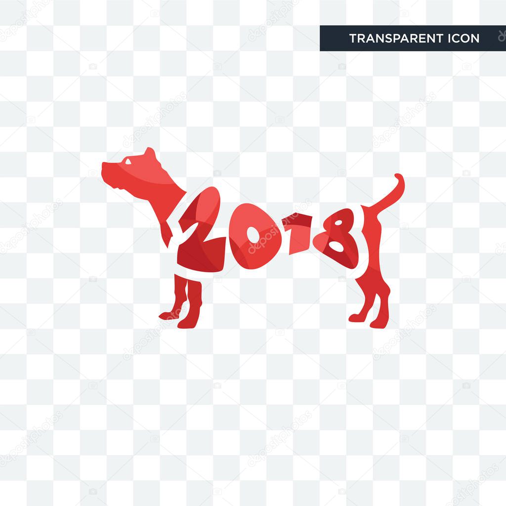 Year of the dog vector icon isolated on transparent background, year of the dog logo concept