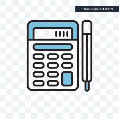 saydam arka plan üzerinde calcu izole hesap makinesi vektör simgesi