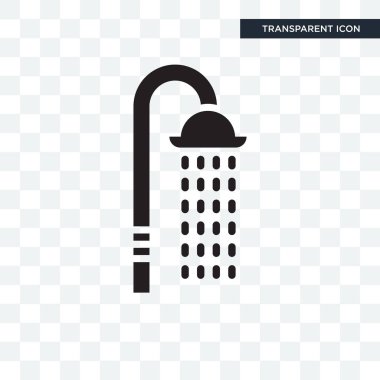 Saydam arka plan üzerinde duş izole lo duş vektör simgesi