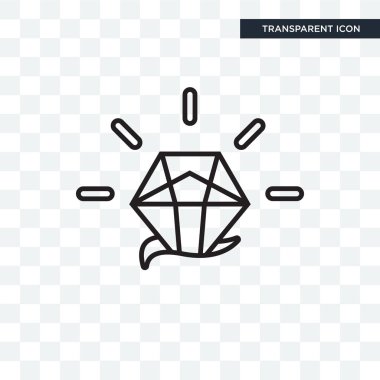 Saydam arka plan üzerinde elmas izole elmas vektör simgesi 