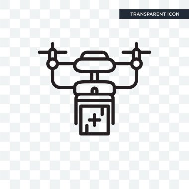 Saydam arka plan üzerinde dron logo tasarımı izole dron vektör simgesi