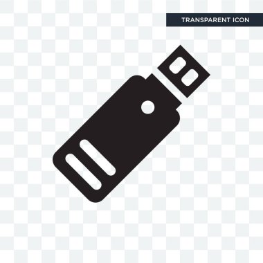 Saydam arka plan üzerinde Usb M izole Usb bellek vektör simgesi