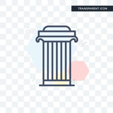 Saydam arka plan üzerinde sütun lo izole sütun vektör simgesi