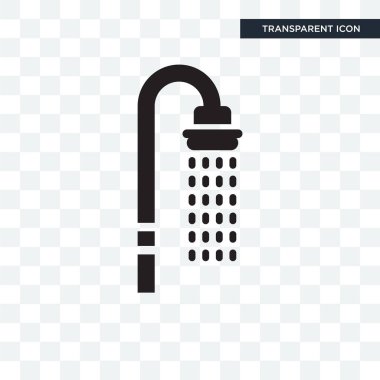 Saydam arka plan üzerinde duş izole lo duş vektör simgesi