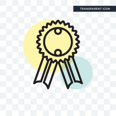 Saydam arka plan üzerinde rozet logo izole rozet vektör simgesi