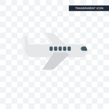 Saydam arka plan üzerinde uçak logo izole uçak vektör simgesi