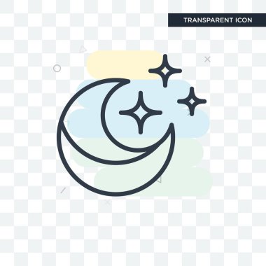 Saydam arka plan üzerinde Moon logosu d izole ay vektör simgesi