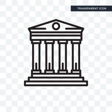 Saydam arka plan üzerinde müze lo izole Müzesi vektör simgesi