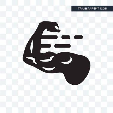 Saydam arka plan üzerinde Strengt izole güç vektör simgesi