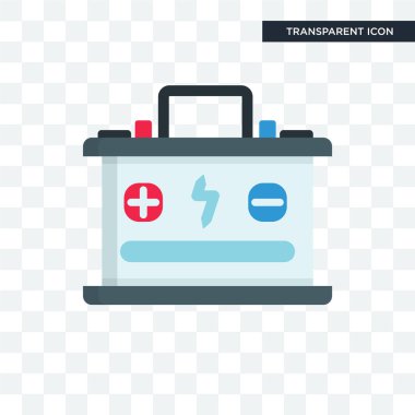 Saydam arka plan üzerinde pil izole pil vektör simgesi 