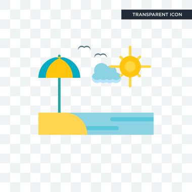 Saydam arka plan üzerinde Beach logo izole Beach vektör simgesi
