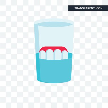 Saydam arka plan üzerinde takma diş izole takma diş vektör simgesi 