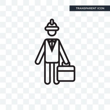 Saydam arka plan üzerinde Enginee izole mühendis vektör simgesi