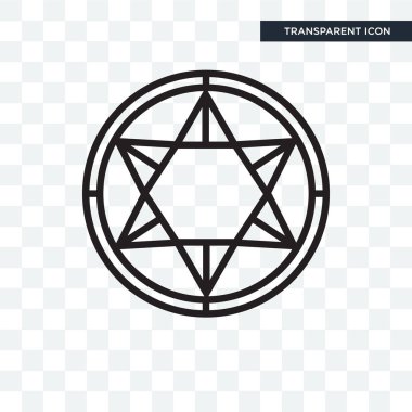 Saydam arka plan üzerinde Pentag izole pentagram vektör simgesi