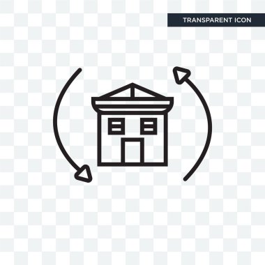 Saydam arka plan üzerinde House logosu izole House vektör simgesi