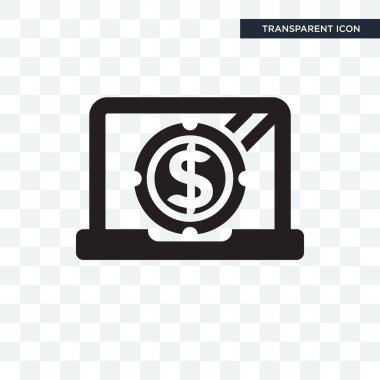 Amerikan Doları Bill vektör simgesi üzerinde şeffaf backgro izole