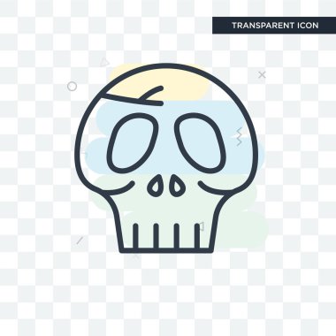 Saydam arka plan üzerinde kafatası logo izole kafatası vektör simgesi