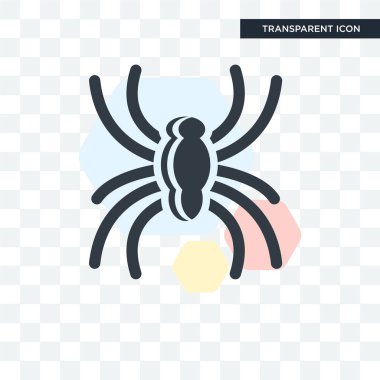 Saydam arka plan üzerinde örümcek lo izole örümcek vektör simgesi