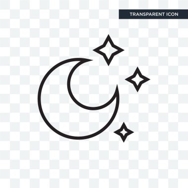 Saydam arka plan üzerinde gece logo izole gece vektör simgesi