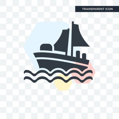 Saydam arka plan üzerinde tekne logosu d izole tekne vektör simgesi