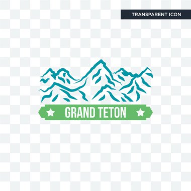saydam arka plan üzerinde gran izole grand teton vektör simgesi
