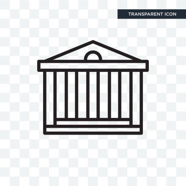 Saydam arka plan üzerinde müze lo izole Müzesi vektör simgesi