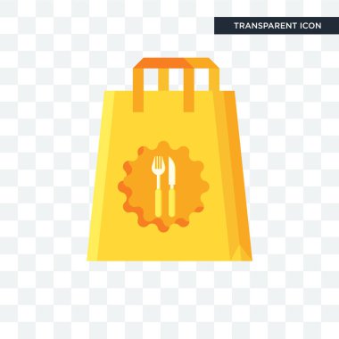 Saydam arka plan üzerinde çanta logo des izole çanta vektör simgesi