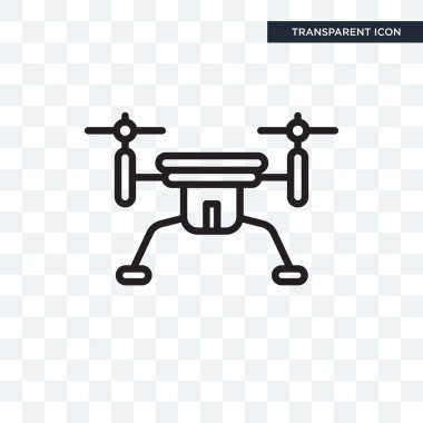 Saydam arka plan üzerinde dron logo tasarımı izole dron vektör simgesi
