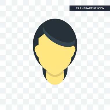 İzole kadın saç vektör simge şeffaf arka plan üzerinde kadın