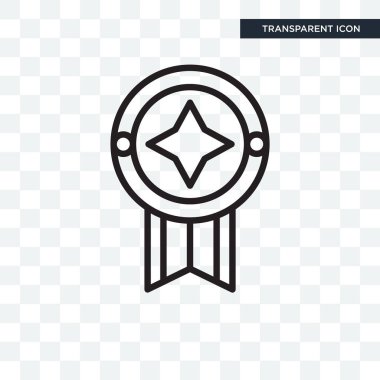 Saydam arka plan üzerinde rozet logo izole rozet vektör simgesi