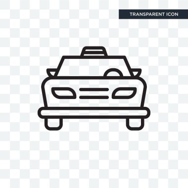 Taksi taşımacılığı ön görünüm vektör simge izole o arabadan