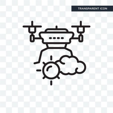 Saydam arka plan üzerinde dron logo tasarımı izole dron vektör simgesi