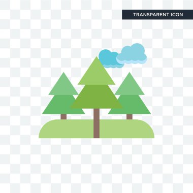 Saydam arka plan üzerinde orman lo izole orman vektör simgesi