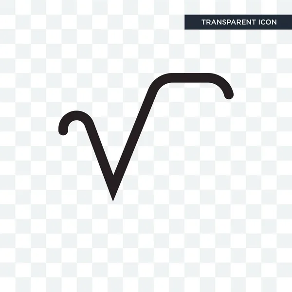 Square root vector icon isolated on transparent background, Squa