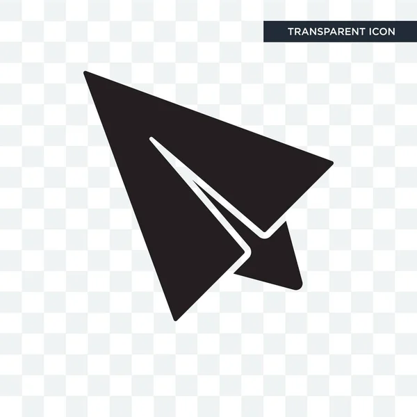 Flying Origami Icono de vector de avión aislado en la espalda transparente — Vector de stock