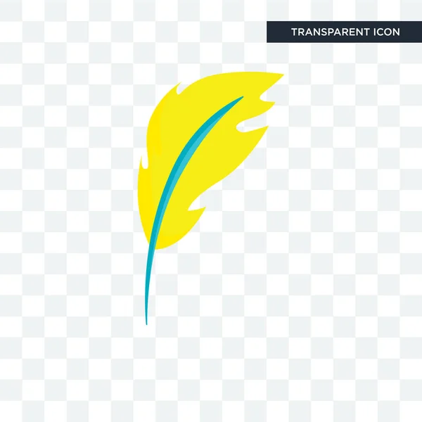 Feather vector pictogram geïsoleerd op transparante achtergrond, Feather — Stockvector