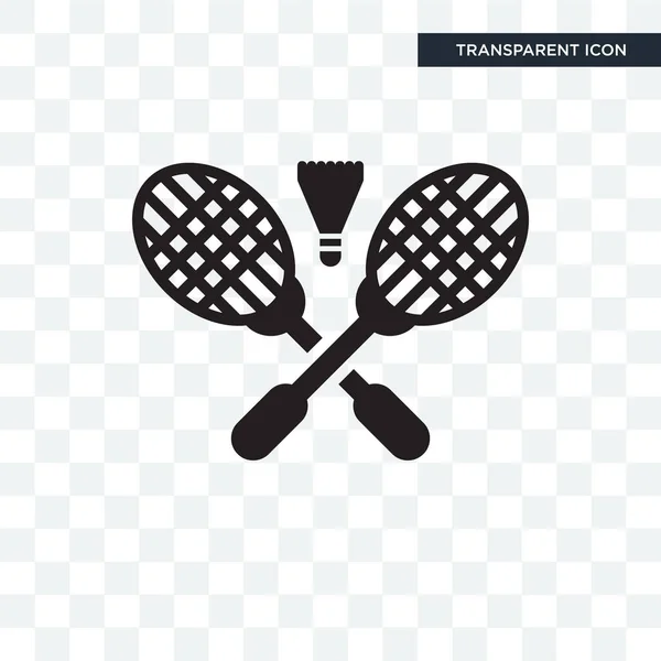 Rakiety do badmintona i pióro ikonę wektor na przezroczystym tle — Wektor stockowy