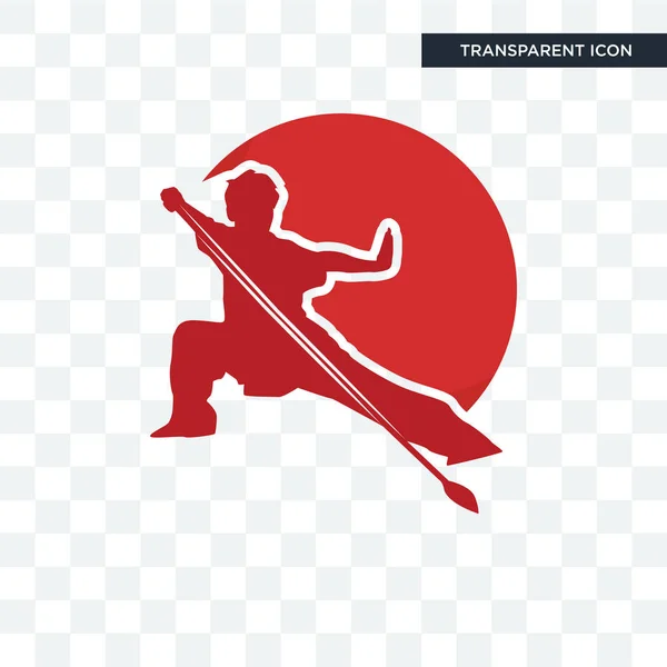 Wushu vector icon isolated on transparent background, wushu logo — Stock Vector