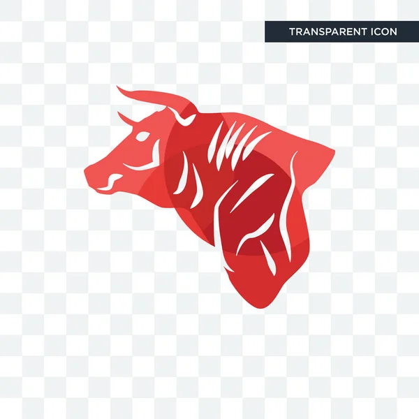 Icône vectorielle taureau isolé sur fond transparent, logo taureau d — Image vectorielle