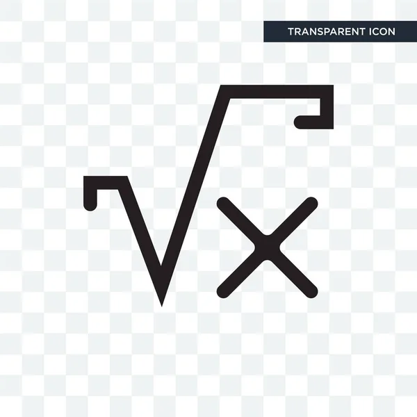 Racine carrée de x icône vectorielle isolée sur fond transparent , — Image vectorielle
