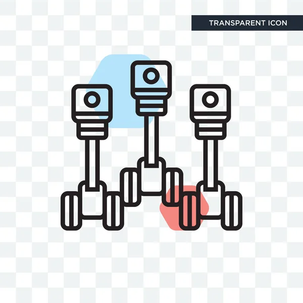 Icona vettoriale albero motore isolata su sfondo trasparente, Crank — Vettoriale Stock