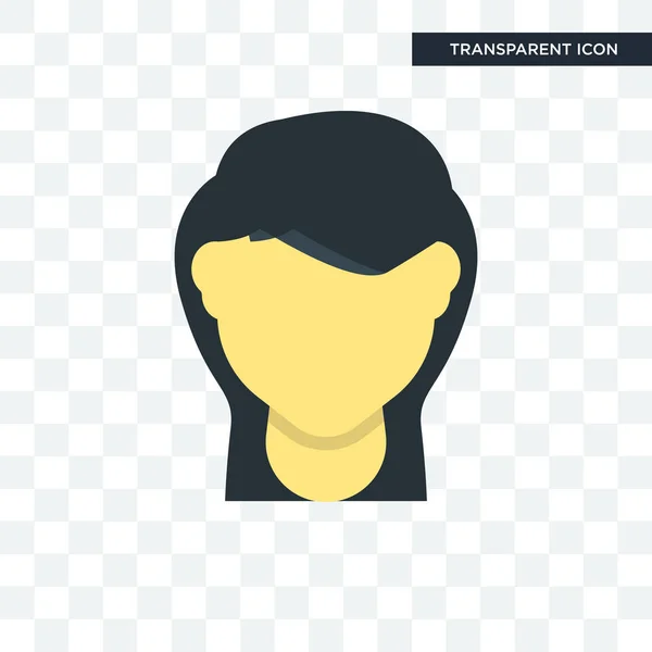 Icône vecteur cheveux femme isolé sur fond transparent, Femme — Image vectorielle